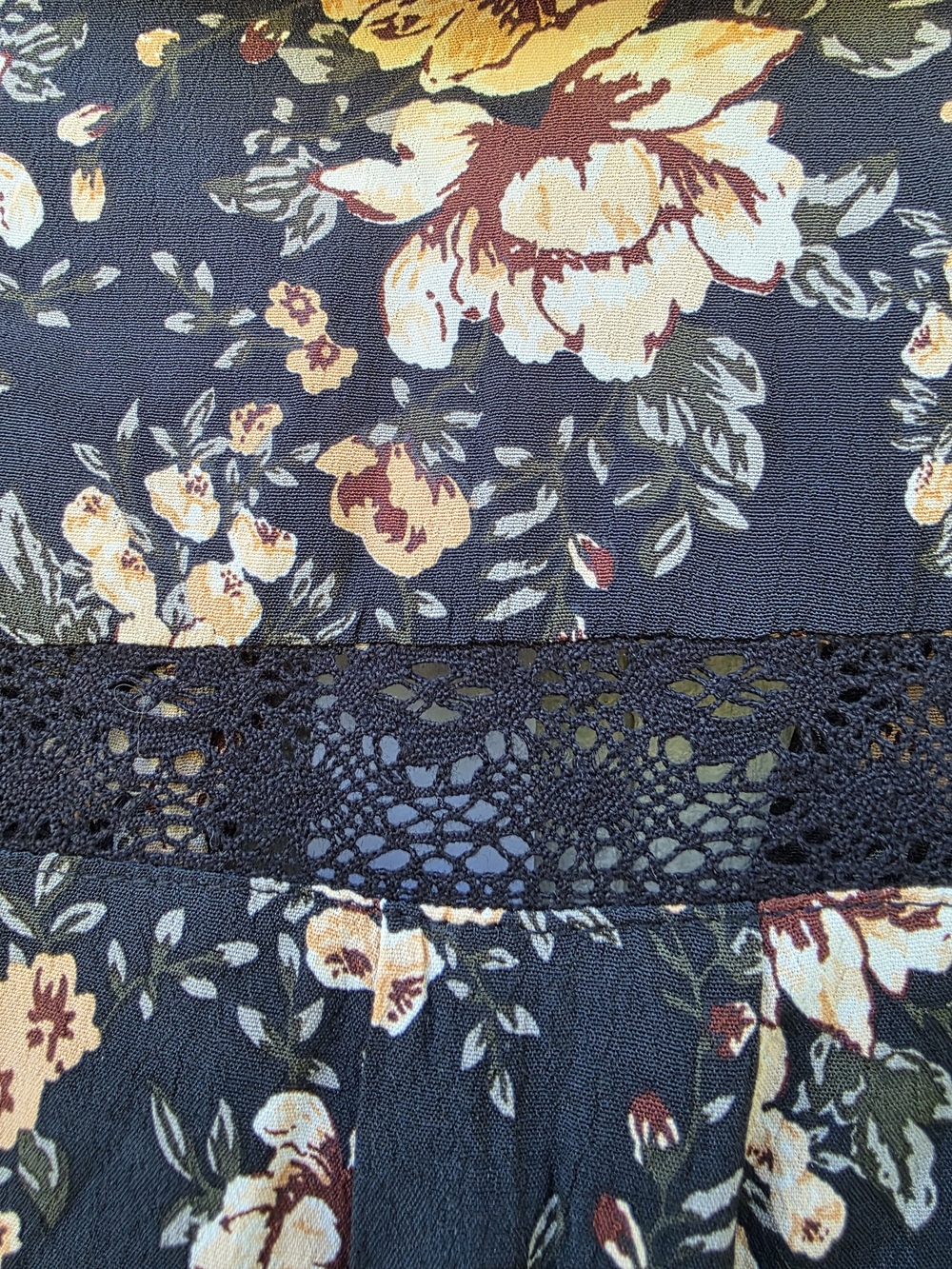 Aura The Label Midi Dress Floral Small New Cottagecore Farmgirl Crochet - Picture 14 of 14